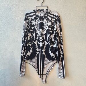 Black and White Patterned Bodysuit